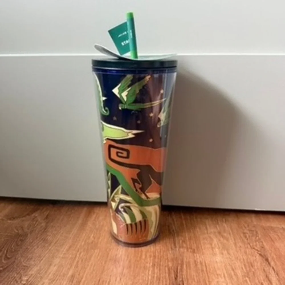 Starbucks Mike Willcox 24oz Art Deco Panther Cold Cup Tumbler NWT 011171792